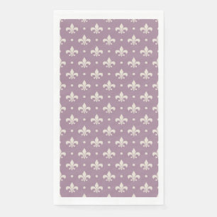 Silver Lilie Muster auf lila Hintergrund Serviette