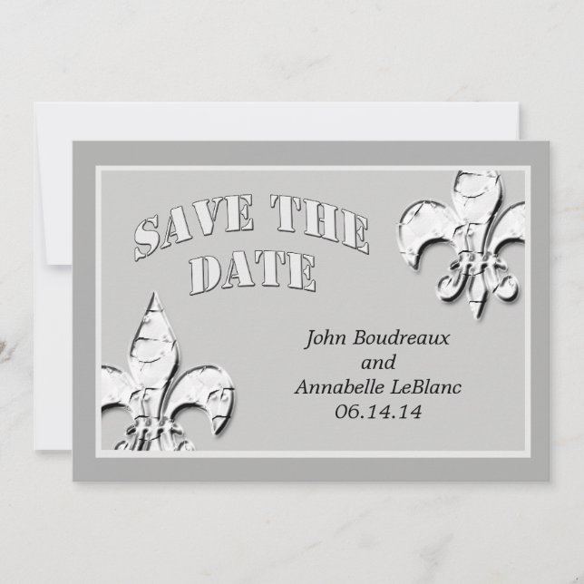 Silver Lilie Save the Date Cards (Vorderseite)