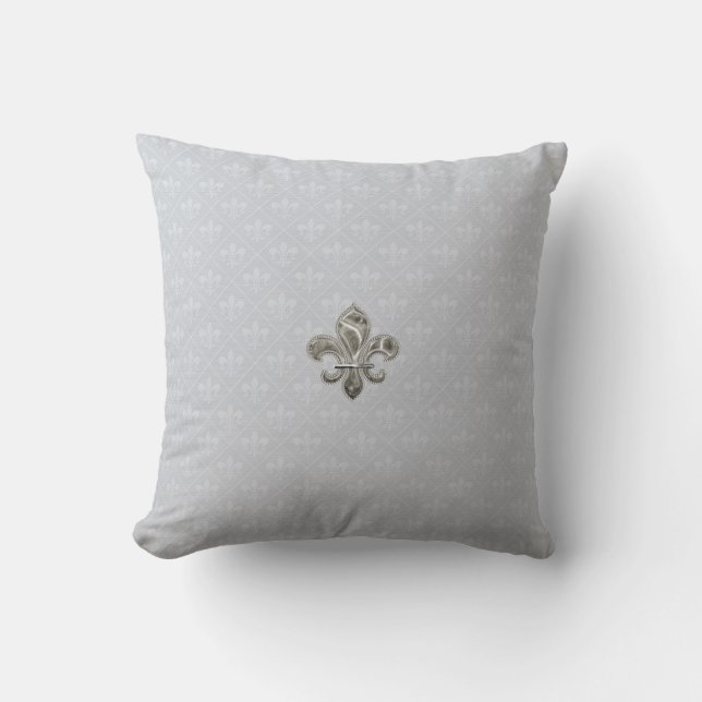 Silver Lilie Throw Pillows Kissen (Vorderseite)