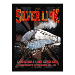 Silver Link LNER Klasse A4 2509 Lokomotive UK-Flag Fotodruck