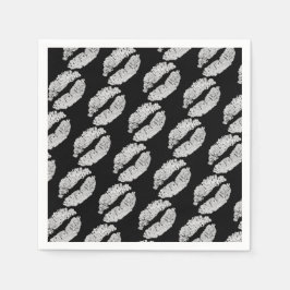 Silver Lips Kiss Beauty Makeup Geburtstagsparty Serviette