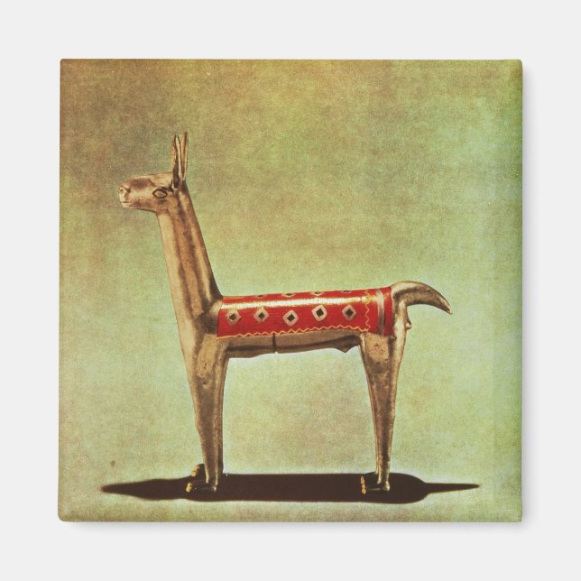 Silver Llama Figurine, aus Peru, nach 1438 Magnet (Vorne)