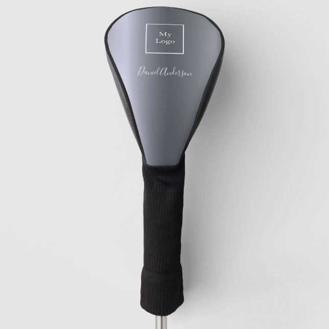 Silver Logo Firmenlogo - Metallschrift Golf Headcover (Vorderseite)