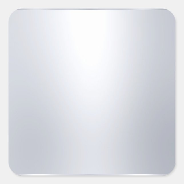 Silver Look Blank Template Elegant Moderne Custom Quadratischer Aufkleber (Vorderseite)