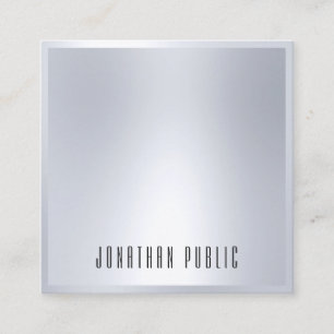 Silver Look Elegante Moderne Vorlage glamourös Quadratische Visitenkarte