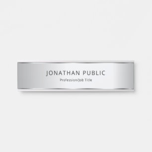 Silver Look Eleganter Moderner Glamour Template Türschild