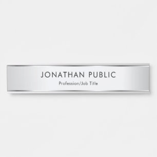 Silver Look Eleganter moderner Template-Kunde Türschild
