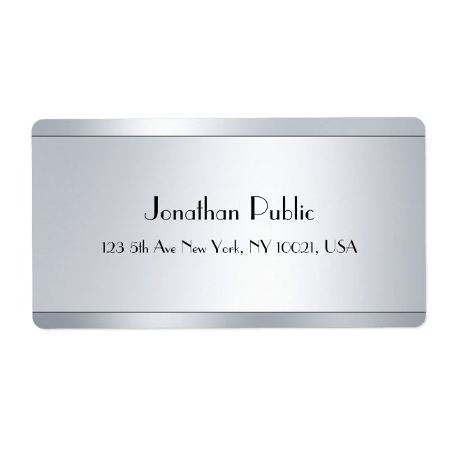 Silver Look Eleganter Script Glamour Moderne Vorla (Vorne)