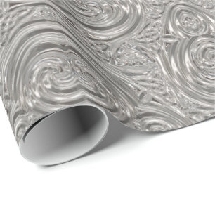 Silver Look viktorianische Jugendstil grau Geschenkpapier
