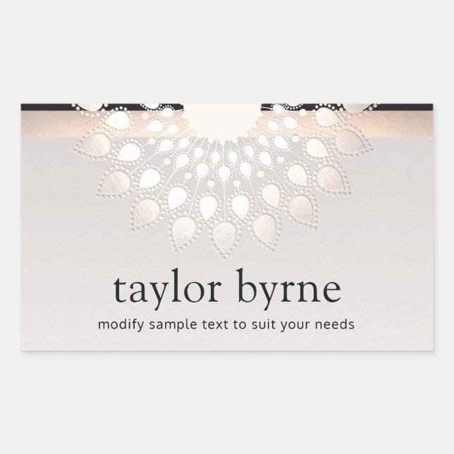 Silver Lotus Blume Holistischer Wellness-Center un Rechteckiger Aufkleber (Vorderseite)