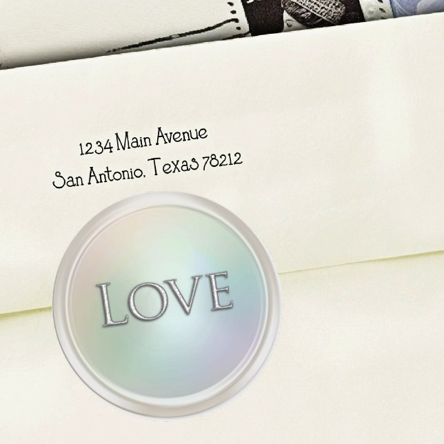 Silver Love Envelope Seal Runder Aufkleber (Von Creator hochgeladen)