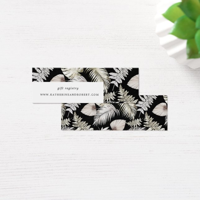 Silver Luxury Tropical Foliage Wedding Card (Schreibtisch)