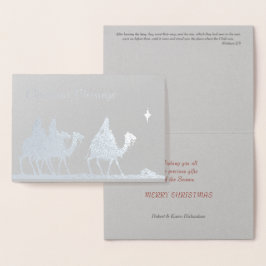 Silver Magi und Star Weihnachten Folienkarte