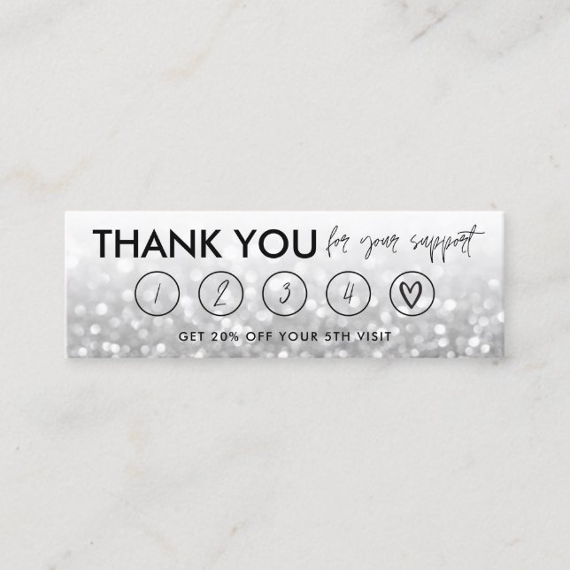 Silver Makeup Hair dank Loyalty Card Mini Visitenkarte (Vorderseite)