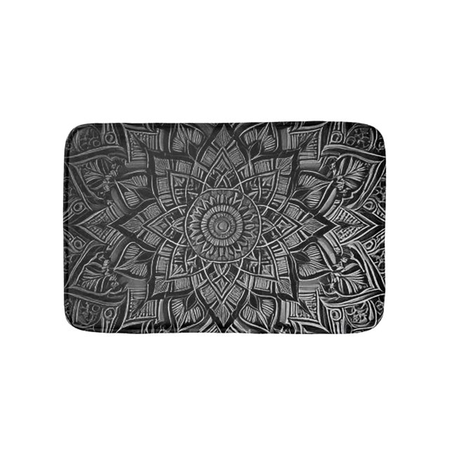Silver Mandala Bath Mat Badematte (Vorderseite)