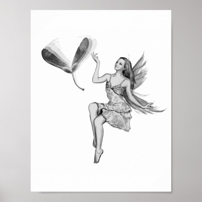 Silver Maple Fairy mit Samen Poster (Vorne)