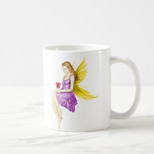 Silver Maple Tree Fairy Holding Blume Kaffeetasse