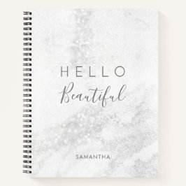 Silver Marble Glitzer / Hello Beautiful  Notizbuch