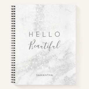 Silver Marble Glitzer / Hello Beautiful Notizbuch