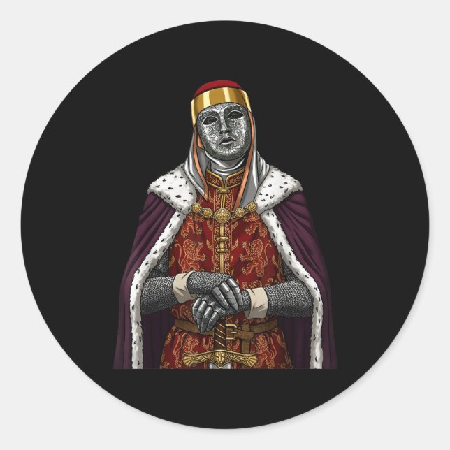 Silver Mask King Baldwin Iv Golden Mask Medieval A Runder Aufkleber (Vorderseite)