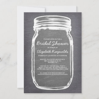 Silver Mason Jar Bridal Dusche Einladungen