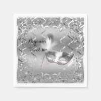 Silver Masquerade Maske Elegante Ball Geburtstagsp