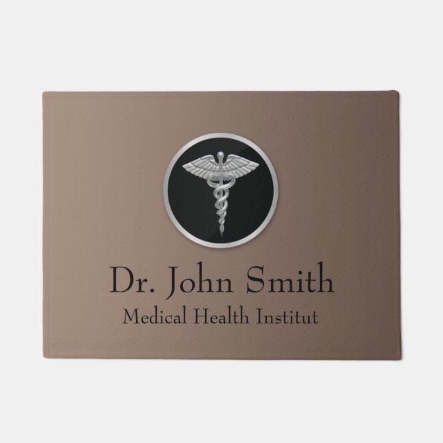 Silver Medical Caduceus - Doormat Fußmatte (Vorderseite)