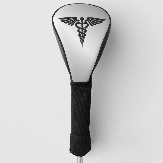 Silver Medical Caduceus Golf Headcover (Vorderseite)
