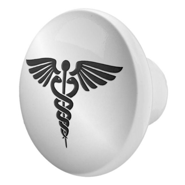 Silver Medical Caduceus Keramikknauf (Rechts)