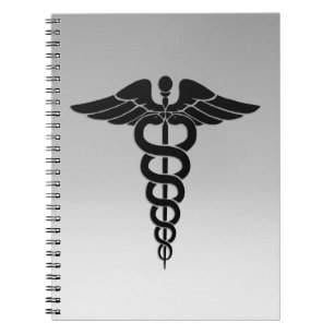 Silver Medical Caduceus Notizblock