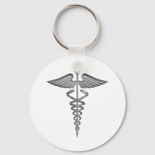 Silver Medical Symbol Schlüsselanhänger (Vorderseite)
