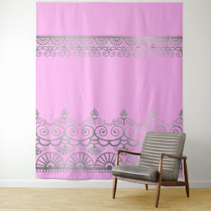 Silver Mehndi - Tapestry Wandteppich