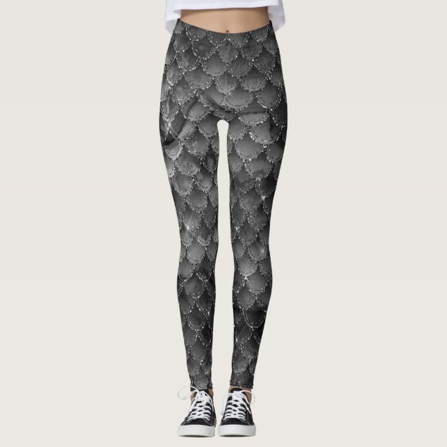 Silver Mermaid Scales Leggings (Vorderseite)