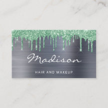 Silver Metal Green Glitzer Tropfen Hair & Makeup