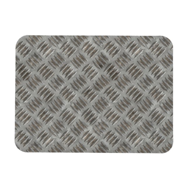 Silver Metal Grid Muster Magnet (Horizontal)