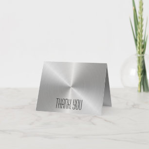 Silver Metal Shine - Vielen Dank Note Card Dankeskarte