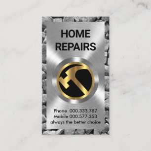 Silver Metal Works Gold Hammer Visitenkarte