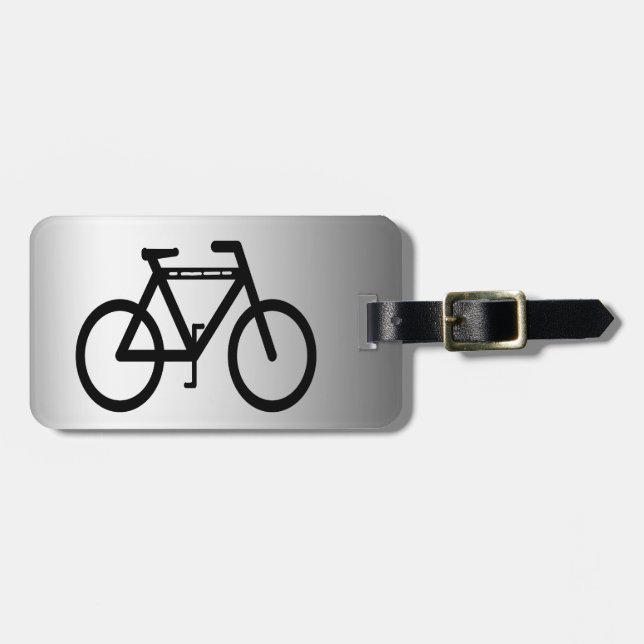 Silver Metallic Bicycle Gepäckanhänger (Vorderseite horizontal)