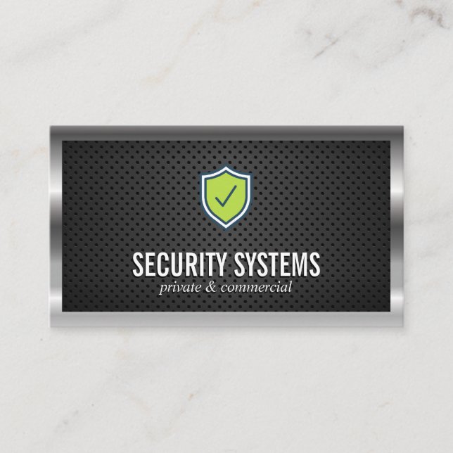 Silver Metallic Border Perforated Mesh Visitenkarte (Vorderseite)