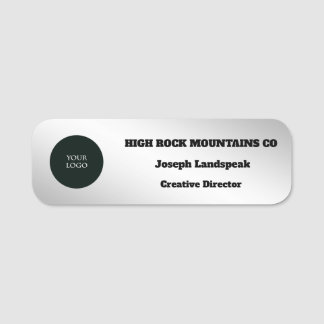 Silver Metallic Business Employee Logo Namensschild