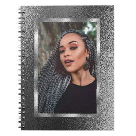 Silver Metallic Custom Foto Spiral Notebook Notizblock