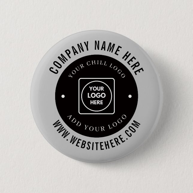 Silver Metallic Custom Logo Corporate Branding Des Button (Vorderseite)