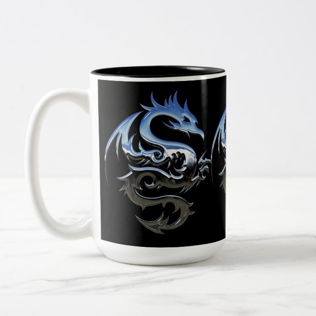 Silver Metallic Dragon Zweifarbige Tasse (Links)