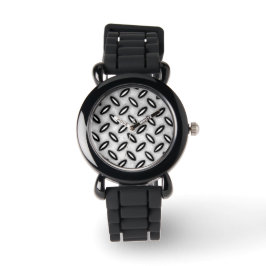 Silver Metallic Gemustert Watch Armbanduhr