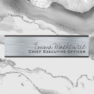 Silver Metallic Look Hanging Türschild Namensplatt