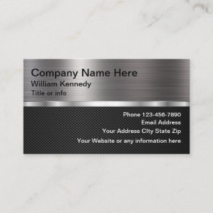 Silver Metallic Look Modernes Design Visitenkarte