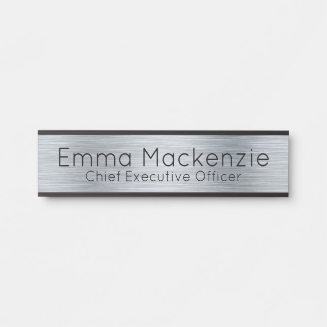 Silver Metallic Look Office Türschild Plakat (Vorderseite )