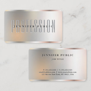 Silver Metallic Look Template Custom Text Luxus Visitenkarte