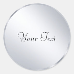 Silver Metallic Look Template Hinzufügen eines ben Runder Aufkleber