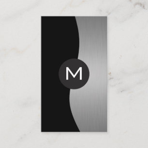 Silver Metallic Luxe Monogram Visitenkarte